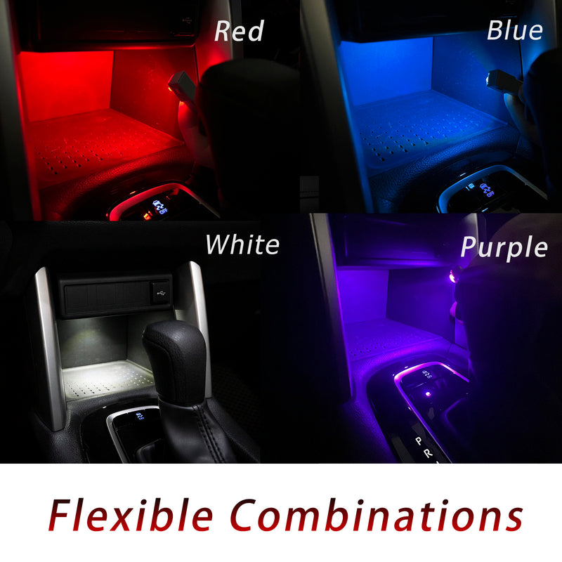 LED Ambient Light Central Console Box Light Footwell Glove Box Bulb Original Reserved Hole with Dedicated Wiring Harness for Toyota Cross Corolla Auris Subaru (ONLY Light) PA LED BULB - HYUGA