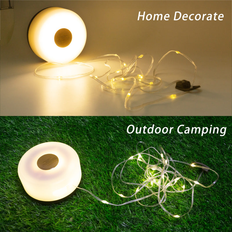 Camping Lights String, 5 in 1 Outdoor String Lights with 8 Lighting Modes, Type-C Charging, 20s Recovery- Portable LED Camping String Lights for Camping, Hiking, House Decorate HYUGA (26.24ft) HYUGA LED BULB