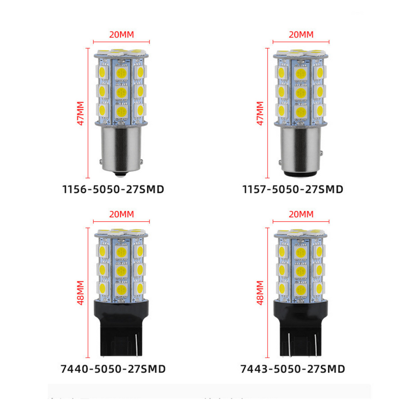 1157 2057 BAY15D LED Turn Signal Brake Tail Light Bulb White Need Extra Resistor with Polarity HYUGA (2 Bulbs)