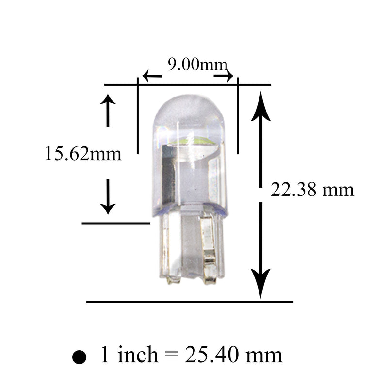 LED Replacement Bulbs Ice Blue T10 10 PCS 12V Compatible with Map Light, Dome Light, License Plate Light, Side Door Courtesy, Cargo Light, or Trunk Light, Instrument Panel Light (Pack of 10) HYUGA LED BULB